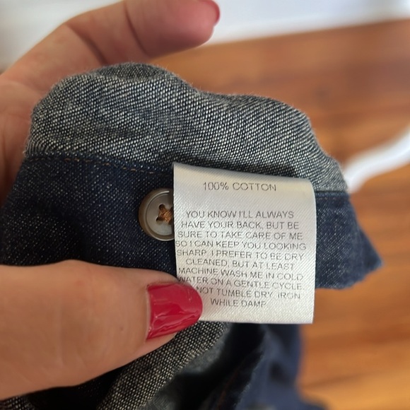 Harper Dark Denim Penn State Nittany Lion Embroidered Button Down Shirt - L Slim - Picture 11 of 11